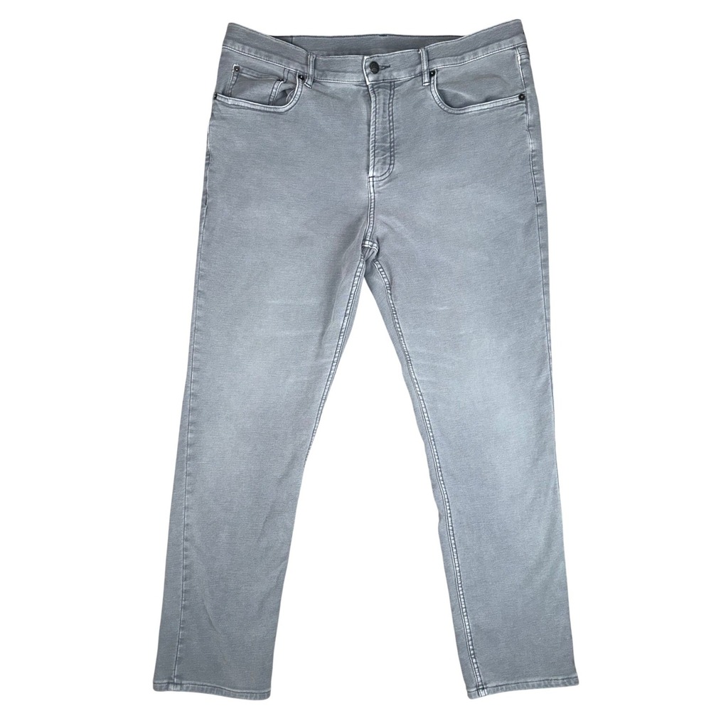Faherty Stretch Terry 5-Pocket Pants Men's 35x30 Gray Cotton Blend Chino 2542